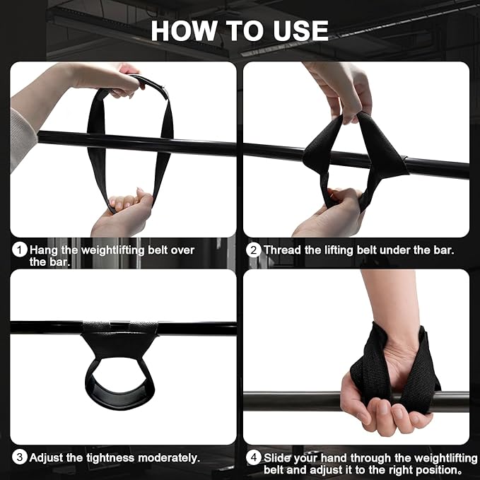 Weight Lifting Straps Anti-Slip Padded Wrist Wraps - Heavy Duty Gym Wrist Support for Deadlift Powerlifting Strength Training - Universal Fit for Men Women