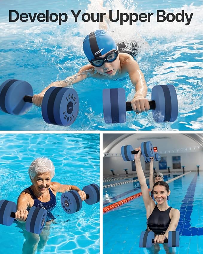 YOTTOY Water Dumbbells for Pool Exercise,Foam Aquatic Dumbbells for Water Aerobics,Resistance Training & Physical Therapy,Pool Weights for Water Workouts,Aqua Fitness,Set of 2