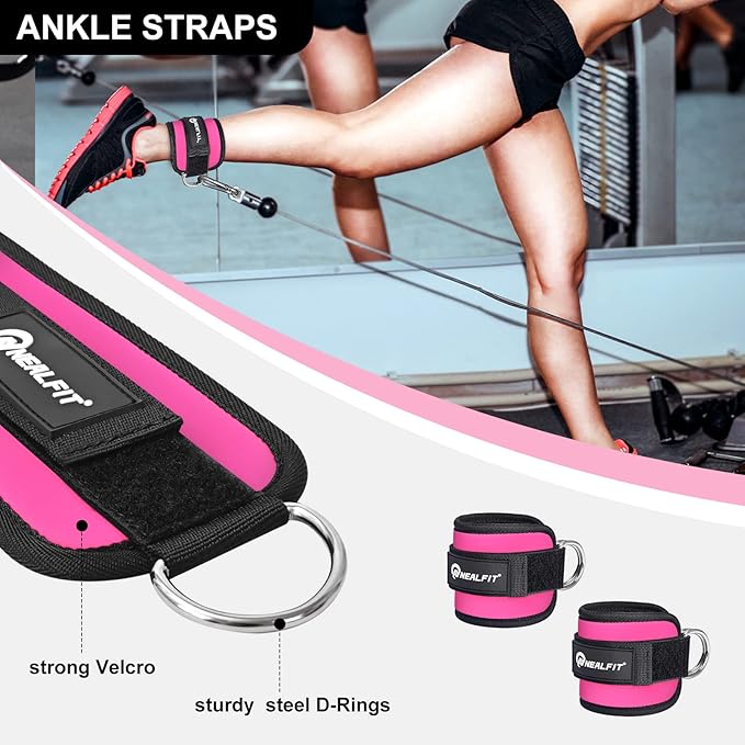 Barbell Pad Set for Squats, Lunges and Hip Thrusts, Neck & Shoulder Protective Pad, Standard Olympic Bars with 2 Gym Ankle Straps, Hip Resistance Band, Barbell Pad, Carry Bag