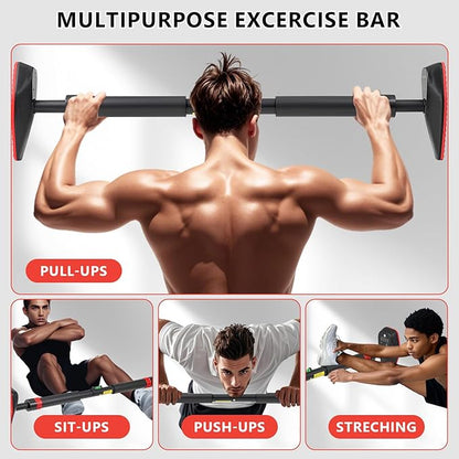 Pull Up Bar for Doorway, Door Frame Chin Up Bar without Screw Exercise Bars for Home Workouts Strength Training Adjustable Pull-up Bars with Smart Count/Timer/Calorie Tracker Home Gym Equipment Indoor, 29''-38'' Width
