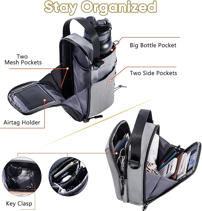 2-Pack Magnetic Gym Bag for Water Bottle & Magnetic Gym Pouch – Bottle’s Holder Fits Up to 46oz Bottles– Sling Water Bottles Bag with Strap for Workout, Tank -Men’s & Women’s Gym Accessories