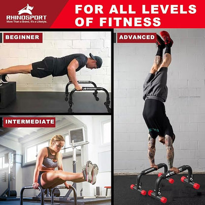 Parallettes Bars Dip Calisthenics Push Up Bars Calisthenics Equipment 10.2 in High 300Kg/661lbs Weight Capacity Strength Training Home Gym Workouts [19.6x10.2x10.2 in]