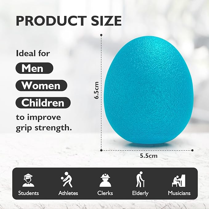 Peradix Hand Grip Strength Trainer, Stress Relief Ball, Wrist Rehab Therapy Hand Grip Equipment Ball Squishy Tools - Set of 3 Finger Resistance Exercise Squeezer