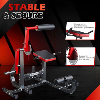 Ab/Back Machine, AB Crunch Back Extension Machine with Armrests, Adjustable Core Muscle Strength Training Machine, AB Workout Machine for Upper Body Workout, Home Gym Equipment