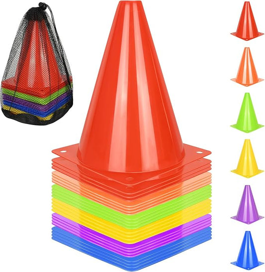 12/24/50pcs Soccer Cones, 7" Soccer Cones, Plastic Traffic Cones, Training Cones for Basketball Football Skating Drills Practice