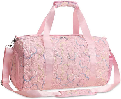 Gym Travel Duffle Bag for Girls - Gymnastics Sports Dance Bag with Shoe Compartment & Wet Pocket Kids Travel Bag Teens Weekender Sleepover Carry On Bag