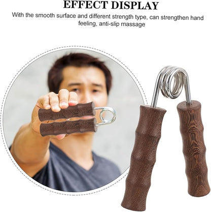 1pair Wooden Hand Gripper Kit Fitness Arm Strength Trainer Non-skid Grip for Home Gym Hand Exerciser for Strengthening Fingers Forearms for Workout Enthusiasts