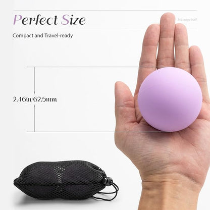 Massage Lacrosse Balls for Myofascial Release,Yoga Deep Tissue Massage,Trigger Point Therapy and Foot Plantar Fasciitis,Muscle Soreness Massager Ball (2 Packs) (Grey)