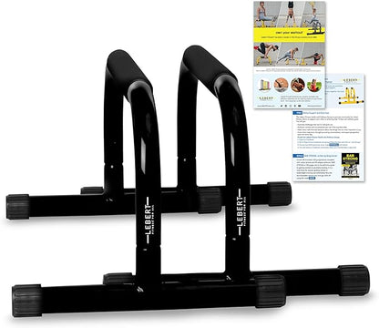 Lebert Fitness Parallette Push Up Bars Dip Station Stand - Perfect for Home and Garage Gym Exercise Equipment - Gymnastics, Calisthenics, Strength Training Parallel Bars for Men and Women