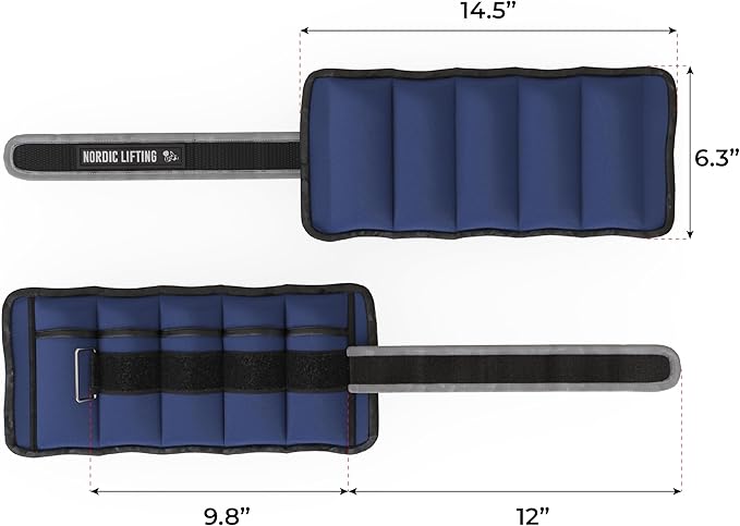 Nordic Lifting Adjustable Ankle Weights for Women & Men – 1 Pair (2–10 lbs) Wrist, Arm & Leg Weights for Gym, Yoga & Home Workouts – Secure Fit Strap Design – Durable Fitness Training Equipment