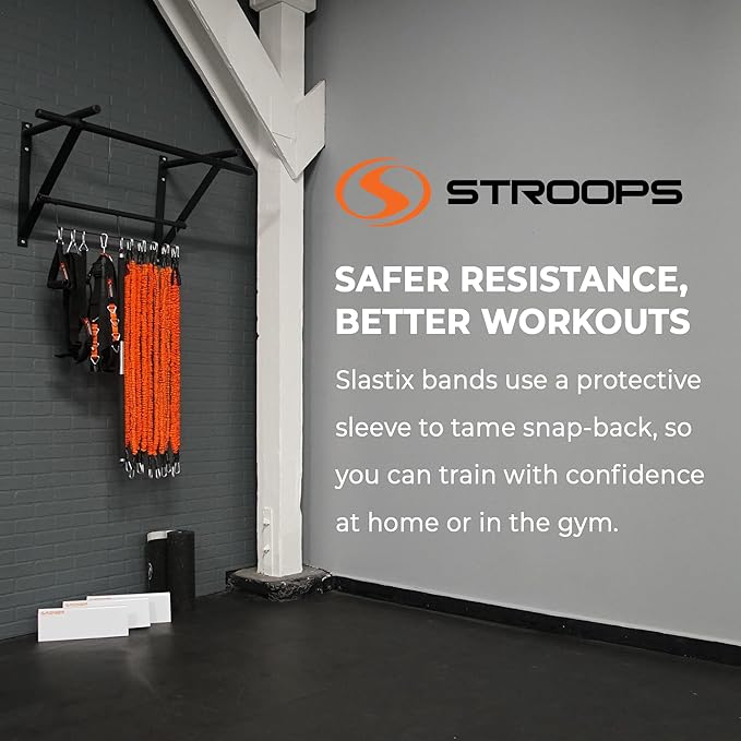 Stroops Slastix Toner Resistance Bands with Handles | Safe Sleeve Exercise Bands for Strength Training, Full Body Workouts, and Home Gym Fitness