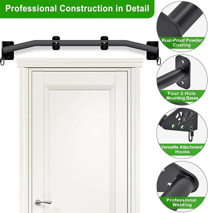 SELEWARE Heavy Duty Wall Mount Pull Up Bar, Joist Mount Chin Up Bar for Doorway, Sturdy Steel Construction, w/Resistance Band Hooks, Fits 32"/36" Wall Studs for Home Gym Strength Training