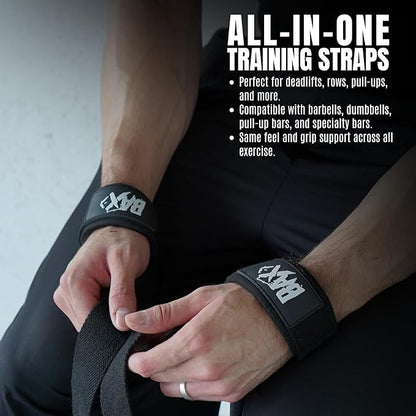 Weight Lifting Straps, Wrist Support for Men, Heavy Duty Thick Comfortable Lifting Straps, Secure Fit, Enhanced Grip, Straps for Weightlifting & Gym Training, Black