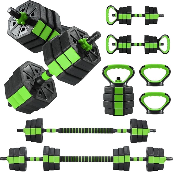 Adjustable Dumbbell Set, 44/66/88Lbs 4-in-1 Free Weights for Home Gym, Converts to Kettlebell & Barbell with Connector, Non-Slip Grip, Ideal for Men & Women Strength Training