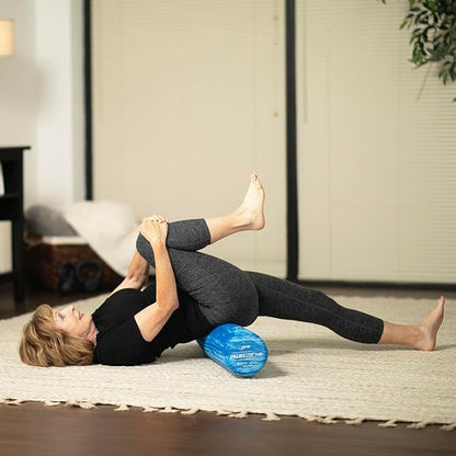 OPTP PRO-Roller Soft Density Foam Roller – Low Density Soft Foam Roller for Physical Therapy, Pilates, Yoga Foam Roll Exercises, and Muscle Recovery- Blue 36" x 6"