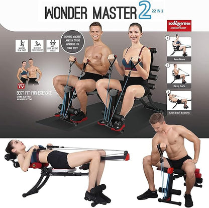 22 in 1 Wonder Master Core & Abdominal Workout Equipment, Foldable & Adjustable Rowing Machine, Core Strength Training& Abdominal Exercise Trainers with 22 Ways to Exercise for Home Gym