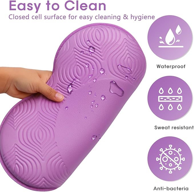 2 Pack Yoga Knee Pads Mat Set - Extra Thick Foam Kneeling Pad Cushion for Knees, Elbows, Wrists, Head - Yoga Essentials for Women Men, Non-Slip Pilates, Meditation, Floor Workouts