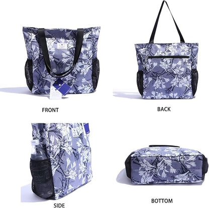 Original Floral Water Resistant Large Tote Bag Shoulder Bag for Gym Beach Travel Daily Bags Upgraded