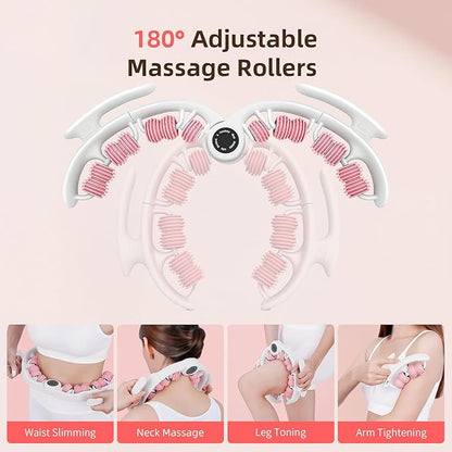 Cellulite Massage Roller for Legs, Anti Cellulite Massage Tool with Detachable, Fats Remover for Legs, Thighs, Butt, Fascia Massage Tool for Lymphatic Drainage & Deep Tissue Pain Relief (Pink)