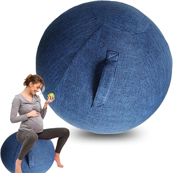 Yoga Ball Cover - Pilates Exercise Yoga Ball Cover, Anti Scratch Exercise Ball Cover with Handle for 55/65/75cm Birthing Ball, Stability Ball, Balance Ball (Without Ball)