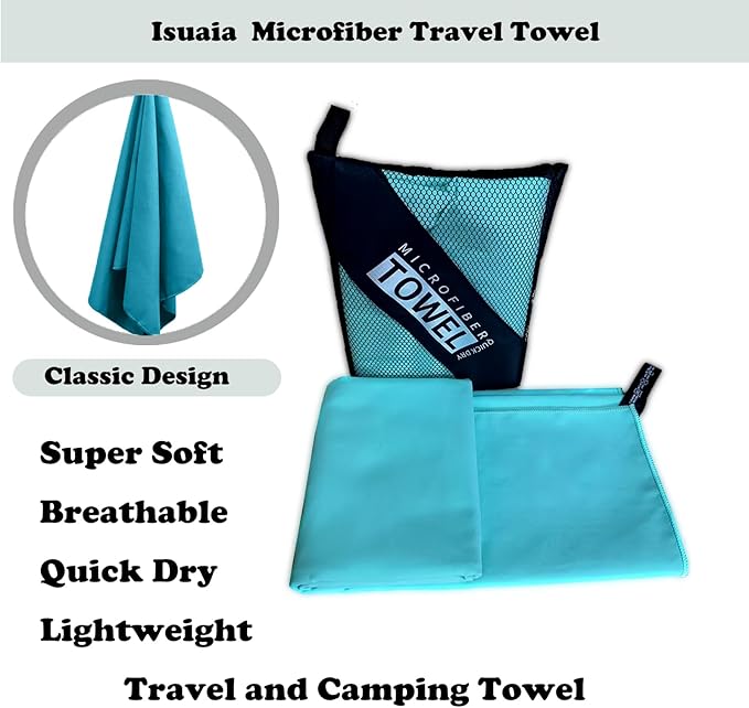 Reusable Quick Dry Beach Towels,Microfiber Travel Towel,Compressed Lightweight Bath Towel for Beach Hiking Gym Yoga Travel Sports Swimming Camping(Light Green, 24"*48")