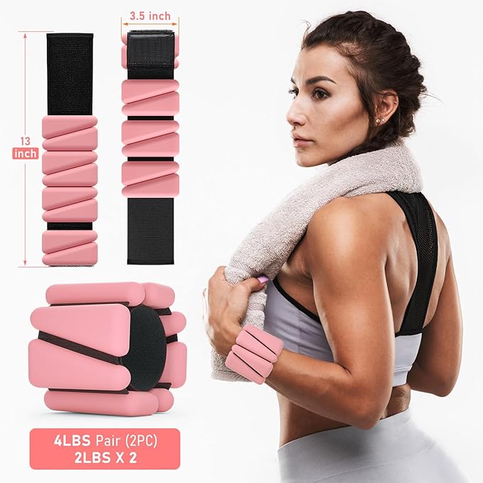 Wrist Weights, Ankle Weights for Women Men, Adjustable Wrist Weighted Bracelet for Home Gym Workout, Running, Yoga, Exercise, Strength Training