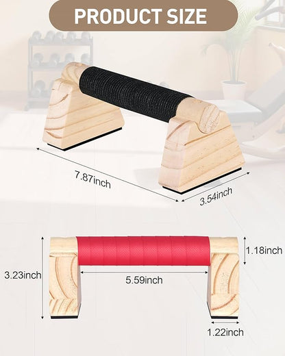 Wood Push Up Bars, Non-Slip Calisthenics Equipment for Strength Training, Solid Wood Calisthenics Bars & Parallettes Bars, Push Up Handles for Floor Exercises