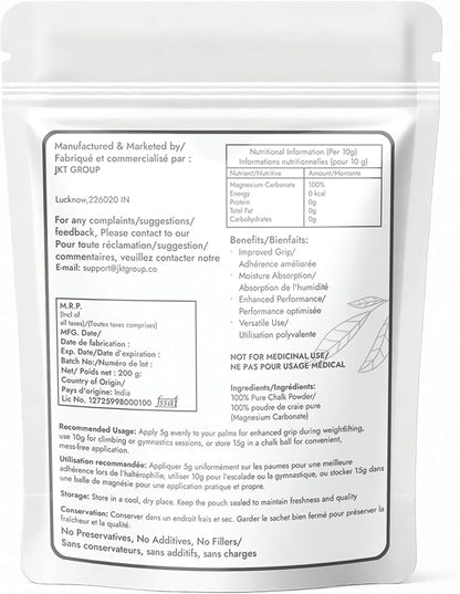 Sports Chalk for Rock Climbing, Weight Lifting, Gymnastics, Tennis & More, 7oz (200g)