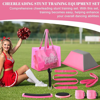 7pcs Cheer Flyer Training Set for Home Practice, Cheer Stand Kit with Balance Trainer, Stretch Strap, Rotating Board & Ankle Support, Safe Cheerleading Equipment for Beginners & Athletes