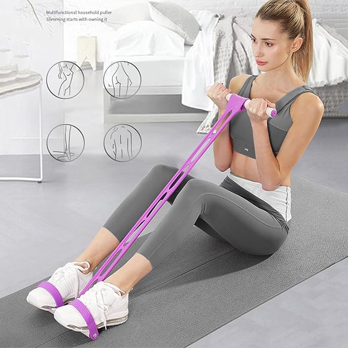 Pedal Resistance Band, Multifunction Tension Rope Workout Equipment, Sit-up Exercise at Home Gym Natural Latex Tension Rope Fitness Equipment, for Abdomen/Arm/Leg Stretching Slimming Training
