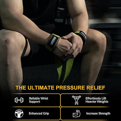 Lifting Straps for Weightlifting, Lifting Wrist Straps for Gym Strength Training, Neoprene-padded Wrist Cushion - Men & Women