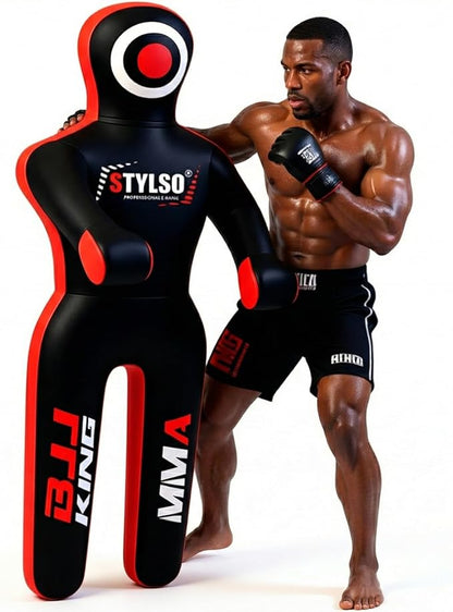 Unfilled Grappling Dummy – Adult Life Size Wrestling & BJJ Training Dummy, MMA Jiu Jitsu Judo Takedown & Throwing Practice, Heavy-Duty Triple-Stitched Canvas Submission Dummy