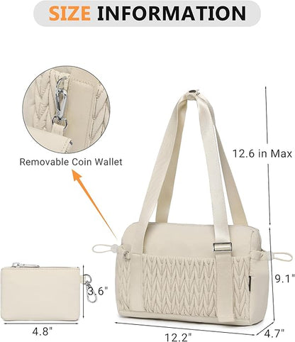 Small Gym Bag for Women Quilted Mini Tote with Wet Compartment and Coin Purse, Cute Duffle Bag for Girls Workout Sport Travel