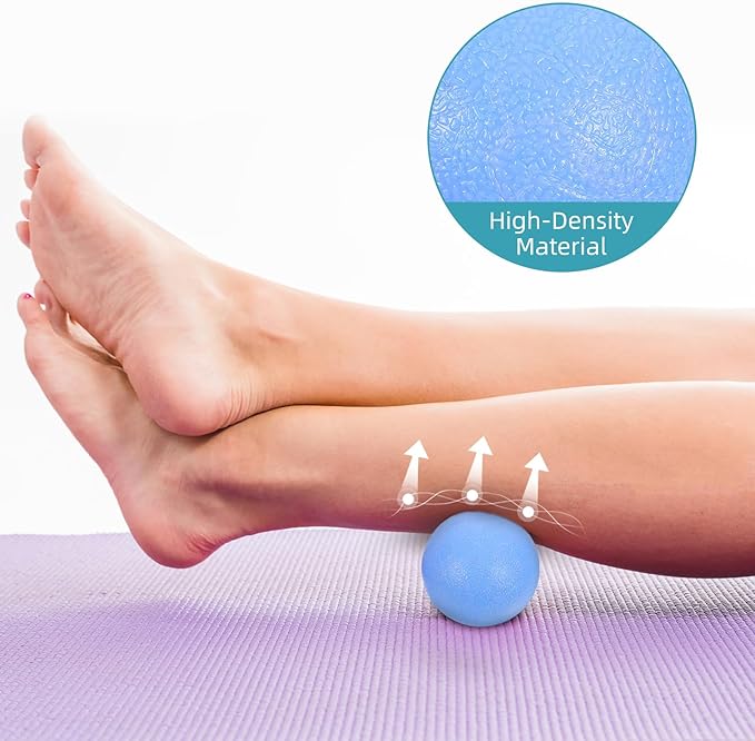 Peanut Massage Balls 2pcs Set for Deep Tissue Myofascial Release, Trigger Point Therapy, Foot Arch and Back Muscle Relief, Blue and Purple, Fitness and Yoga Tool