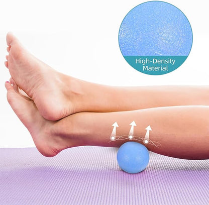 Peanut Massage Balls 2pcs Set for Deep Tissue Myofascial Release, Trigger Point Therapy, Foot Arch and Back Muscle Relief, Blue and Purple, Fitness and Yoga Tool
