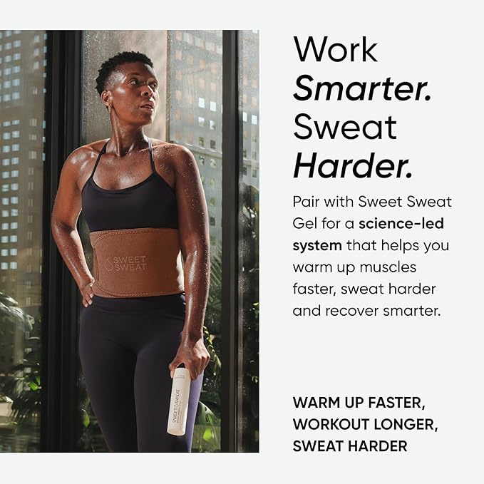 Sweet Sweat Waist Trimmer Toned Series - Premium Sweat Enhancing Fitness Belt for Women & Men - 5 Adjustable Sizes