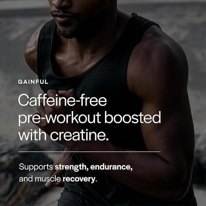Gainful Caffeine Free Pre Workout Powder with Creatine, Watermelon Flavor, Supports Strength, Endurance, & Recovery, BCAAs, Beta Alanine, L-Citrulline, No Artificial Ingredients, 20 Servings