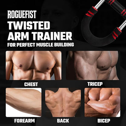 Twister Arm Trainer, Adjustable 3 Resistance Levels (60–100 lbs) Stainless Steel Arms Strengthener for Shoulders, Biceps Chest Workout Equipment with Added Silicone Gym Grip Pads