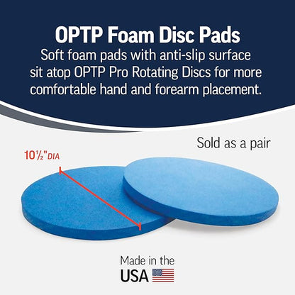 OPTP Foam Disc Pads - 10 1/2" Soft Foam Pads - Foam Balance Pad Set Pairs with The OPTP Pro Rotating Discs for Comfortable Hand and Forearm Placement
