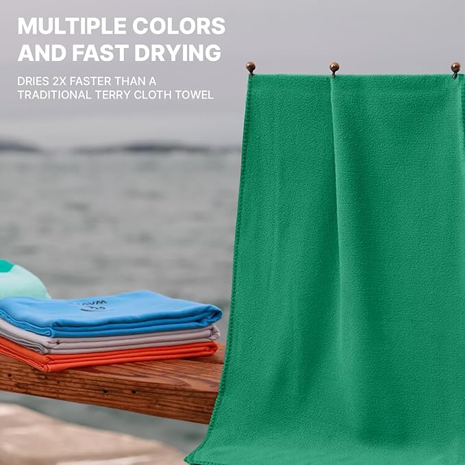Wet Work XL(60”x36”) Thin Microfiber Towel, Lightweight, Super Absorbent, Quick Dry, Ultra-soft, Lint Free Bath Towels, Compact, Perfect for Beach, Yoga, Pool, Bath Towels Large, Beach Towel Oversized