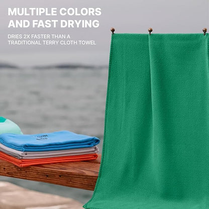 Wet Work XL(60”x36”) Thin Microfiber Towel, Lightweight, Super Absorbent, Quick Dry, Ultra-soft, Lint Free Bath Towels, Compact, Perfect for Beach, Yoga, Pool, Bath Towels Large, Beach Towel Oversized