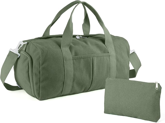 2PCS Gym bag for women, Duffle Bag with Wet Pocket & Shoe Compartment and item bag, Duffle Bag for Travel, Sports, Fitness & Workout