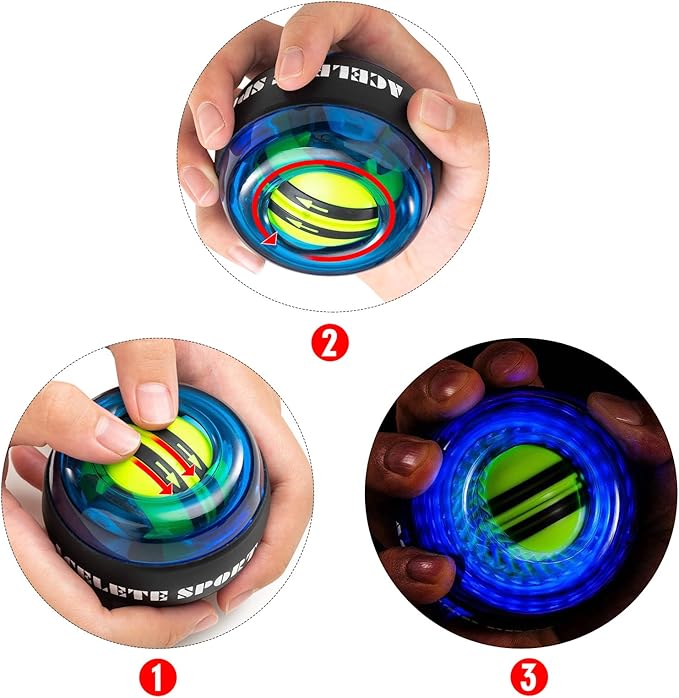 Gyro Ball Wrist Exerciser Gyroscope Ball Forearm Strengthener for Stronger Wrist Bones and Muscle