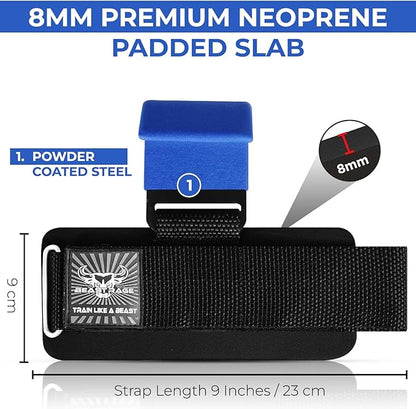BEAST RAGE Workout Hooks for Men, Durable Coated Grip Gym Straps for Weightlifting Wrist Wraps Training Weight Lifting Strength Fitness Bodybuilding Anti Slip Women Hook Exercise