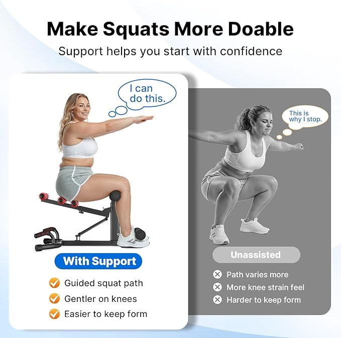 MERACH Deep Squat Machine for Women, Adjustable Glutes Trainer Machine, Core & Leg Exercise, Push Up Board Workout Equipment at Home Gym