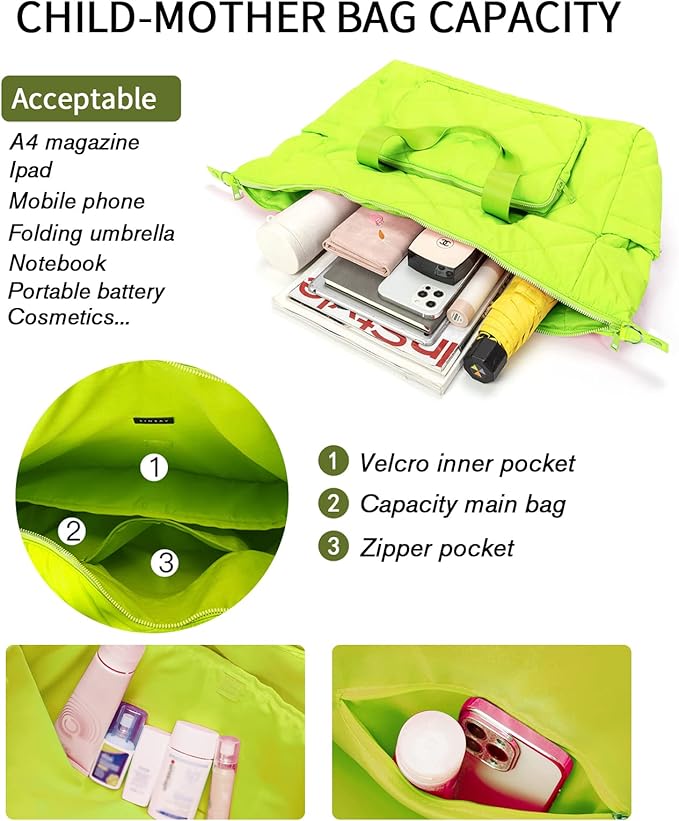 Sports Tote Gym Bag for Women, Travel Duffel Bag, Shoulder Weekender Overnight Bag for Women Girls Travel, Gym, Yoga (Fluorescent Green)