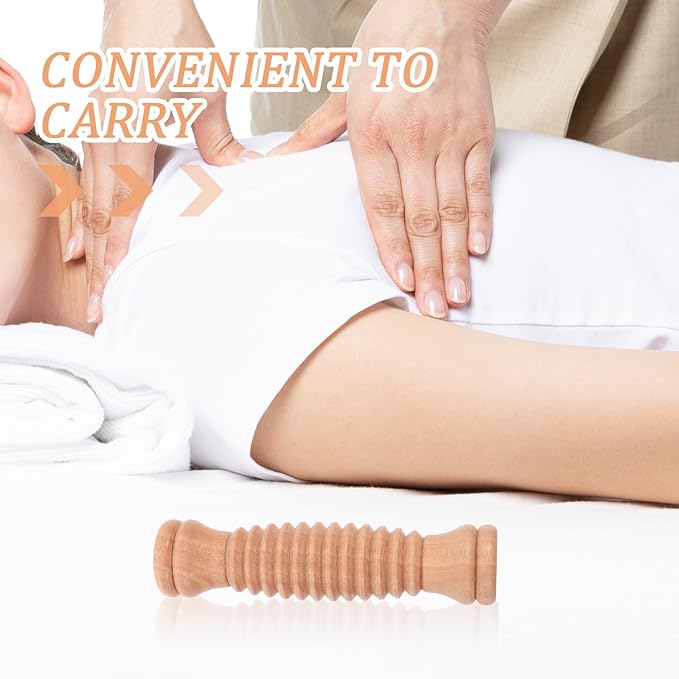 Wooden Massage Roller Stick,Anti Wood Roller Masssager Manuel en Fascia Massage Roller Body Sculpting Tools Body