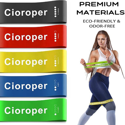Resistance Bands for Working Out Exercise Loop Bands Workout Bands Set for Men Women Body Stretching, Pilates Yoga Physical Therapy, Leg Glute Arm Exercise Kit, Set of 5