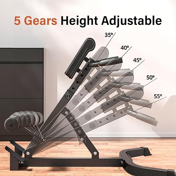 Roman Chair Hyperextension Bench, Hyperextension Bench for Strength Training Adjustable Back Extension Machine, Foldable Sit-Up Bench for Athletes, Core Work & Home Gym Workouts Fitness, 330 lbs Weight Capacity