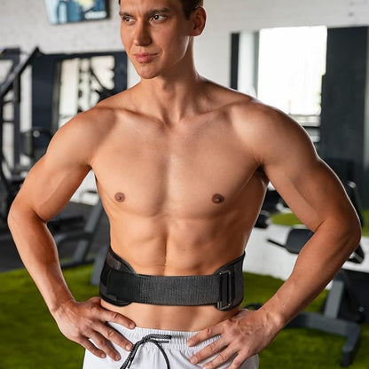 Weight Lifting Belt for Men Women, 8" Back and Lumbar Support Gym Belt for Bodybuilding, Fitness, Powerlifting, Cross Training